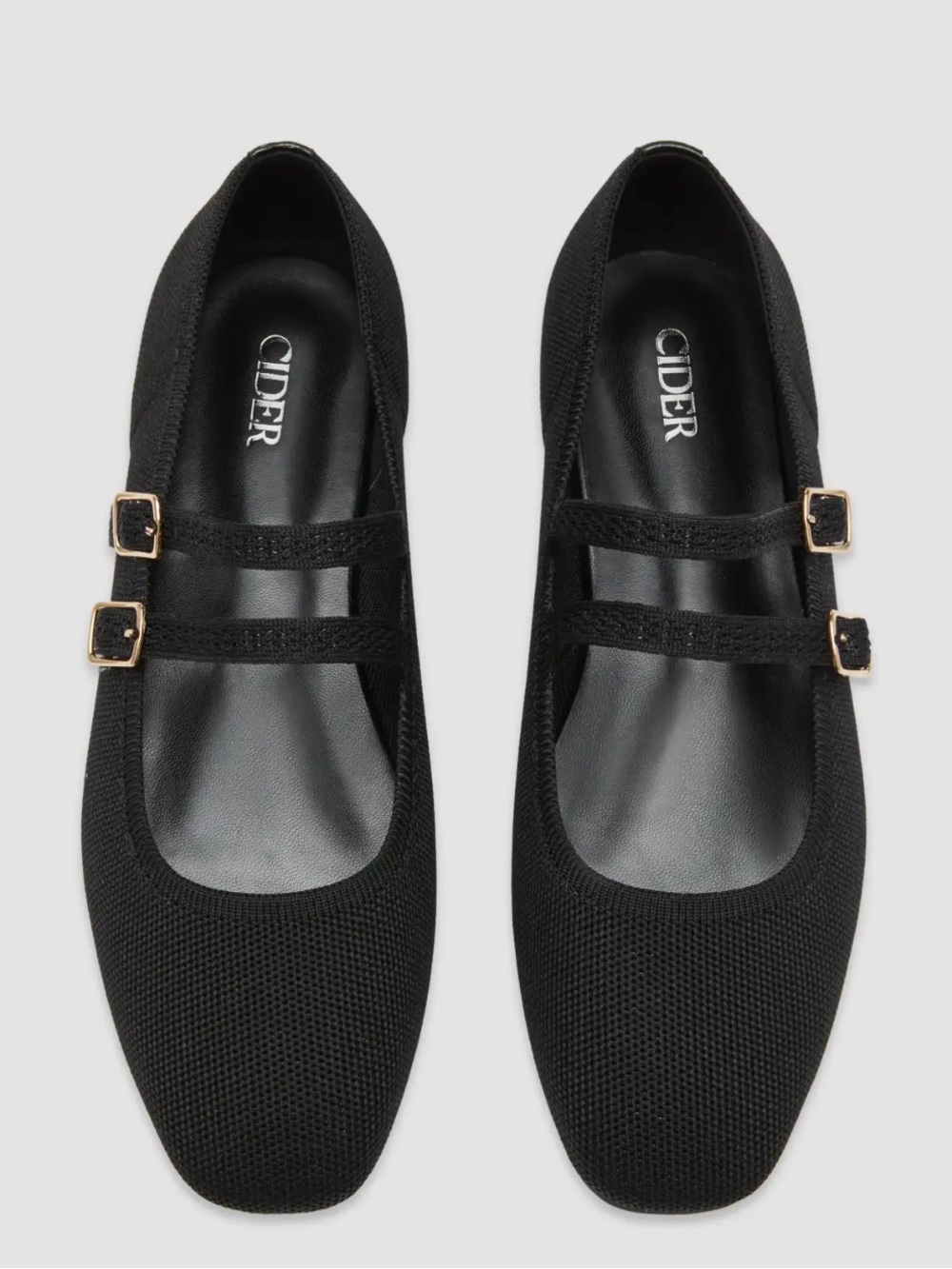 Cider Faux Suede square toe buckle Mary Jane Flatts